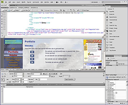 Dreamweaver screendump